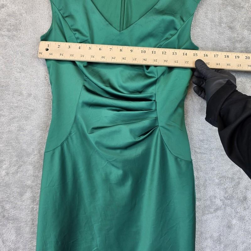 Lauren Ralph Lauren Dress Womens 4 Green Sleeveless Satin Sheath Cocktail Formal