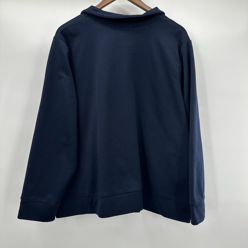 Lauren Ralph Lauren Jacket Womens 2X Blue Navy Zip Preppy Coastal Pockets