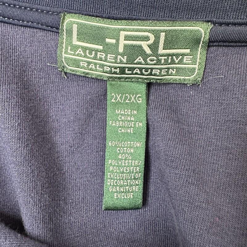 Lauren Ralph Lauren Jacket Womens 2X Blue Navy Zip Preppy Coastal Pockets