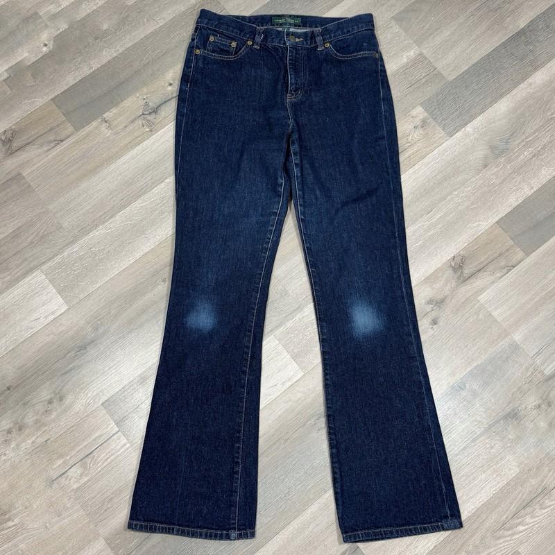 Lauren Ralph Lauren Jeans Women 4 Dark Blue Bootcut Mid Rise Western Preppy