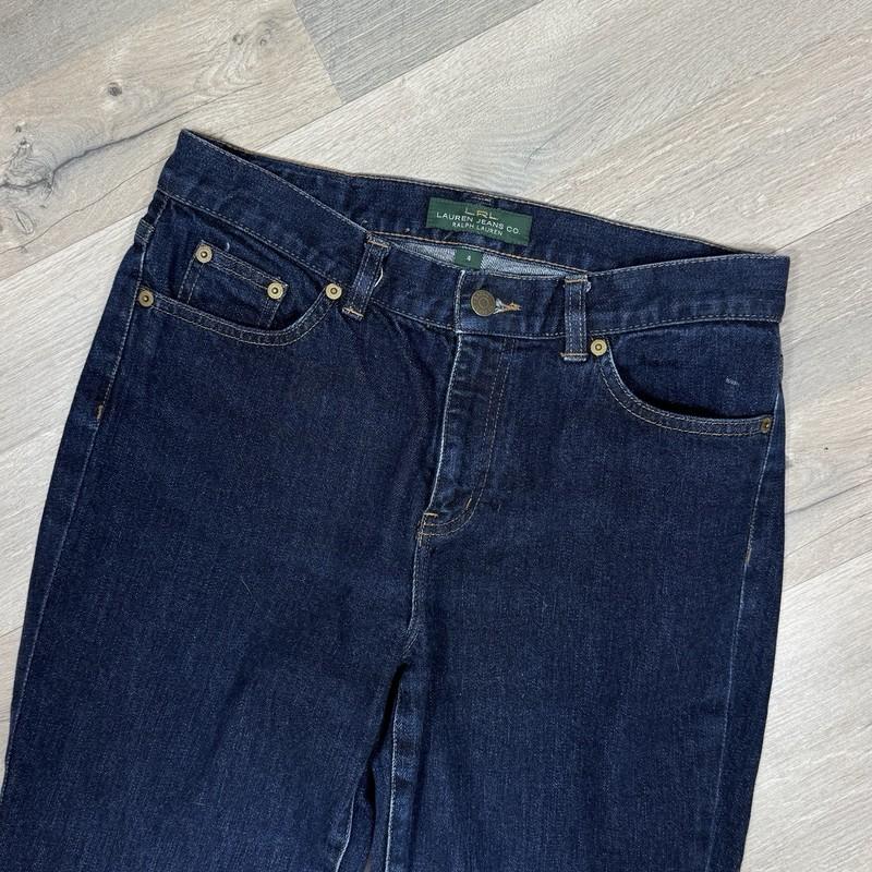 Lauren Ralph Lauren Jeans Women 4 Dark Blue Bootcut Mid Rise Western Preppy