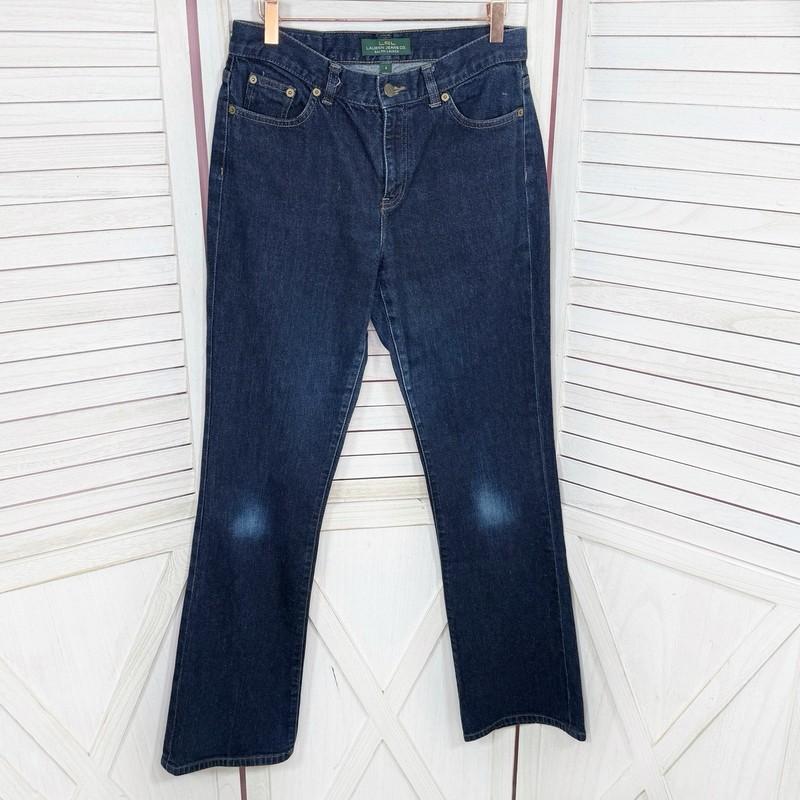 Lauren Ralph Lauren Jeans Women 4 Dark Blue Bootcut Mid Rise Western Preppy