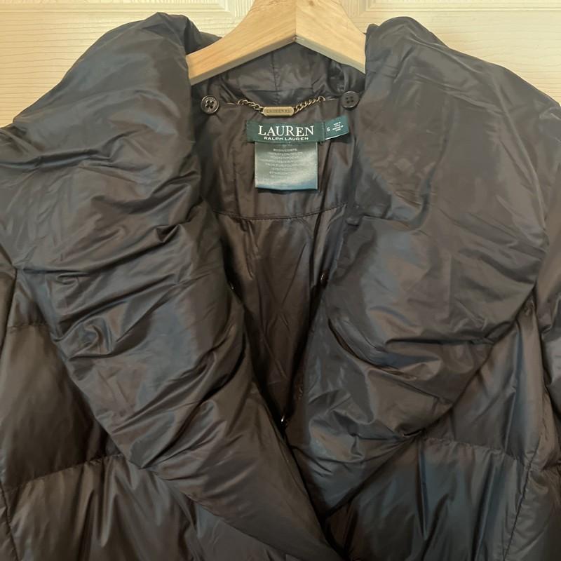 Lauren Ralph Lauren Knee Length Puffer Jacket Women’s S Black Belted See Descrip