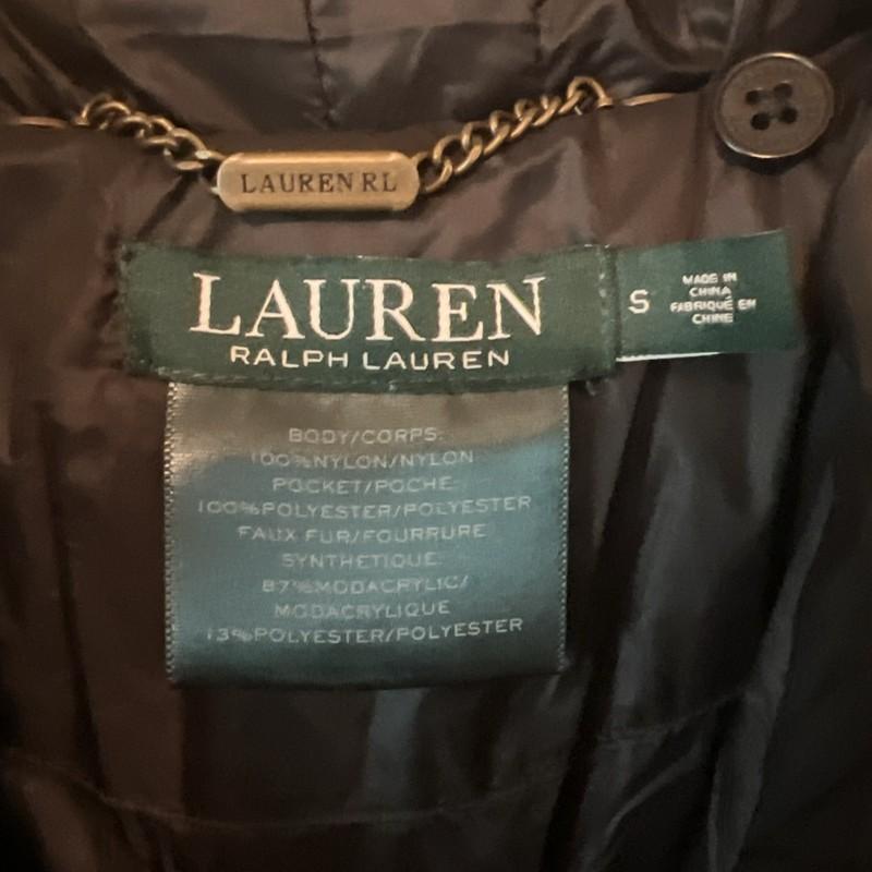 Lauren Ralph Lauren Knee Length Puffer Jacket Women’s S Black Belted See Descrip