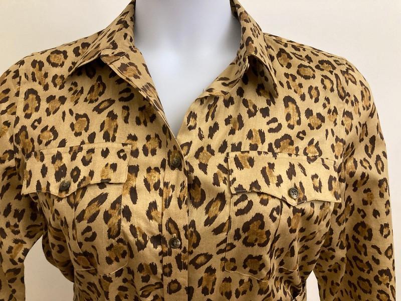 Lauren Ralph Lauren Leopard Shirt Dress SZ 14