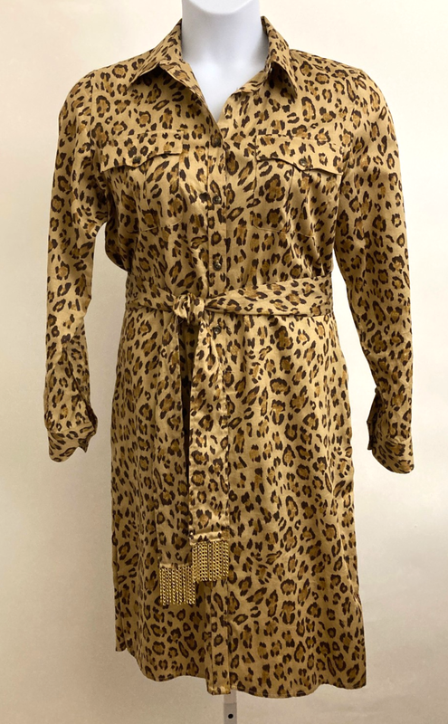 Lauren Ralph Lauren Leopard Shirt Dress SZ 14