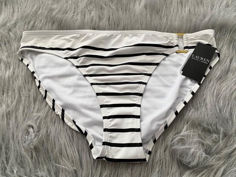 Lauren Ralph Lauren Nwt White Black Ring Side Hipster Swim Bikini Bottom 14
