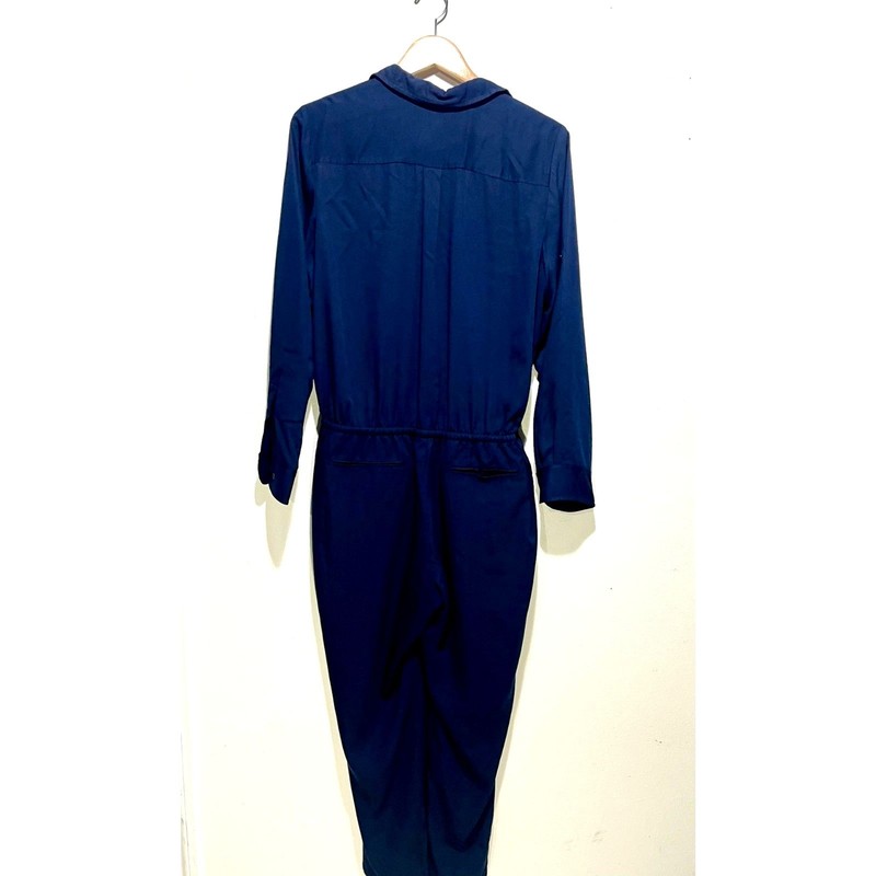 Lauren Ralph Lauren Pant Suit Blue Gold Buttons Pocket Timeless Staple Women 14
