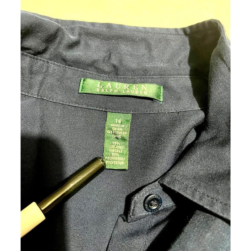 Lauren Ralph Lauren Pant Suit Blue Gold Buttons Pocket Timeless Staple Women 14