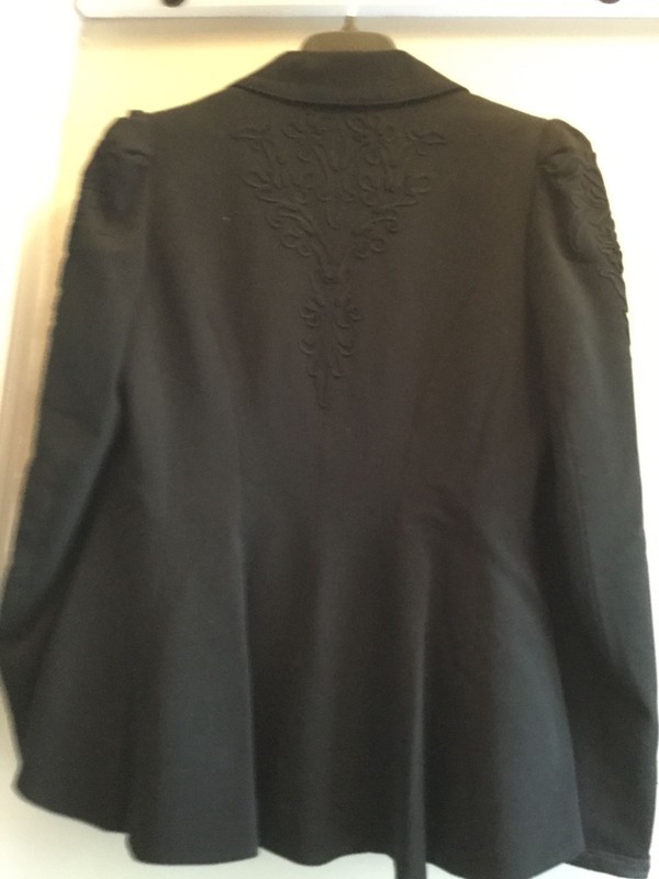 Lauren Ralph Lauren Wool Military Peplum Victorian Jacket Blazer Black 8