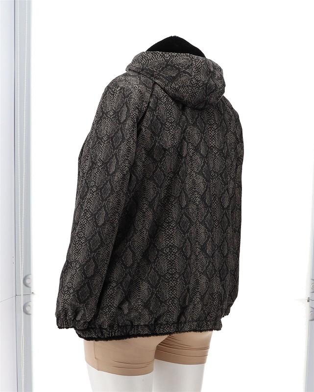 Laurier Reversible Faux Fur Blouson Coat Reptile Black 2X NWOT (306)