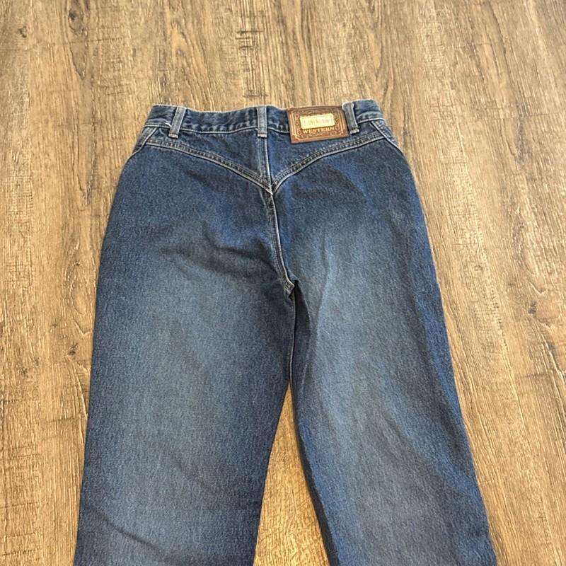 Lawman Western Slim Fit Studded Vintage Blue Jeans ~ Sz 3 ~ Mid Rise ~33" Inseam