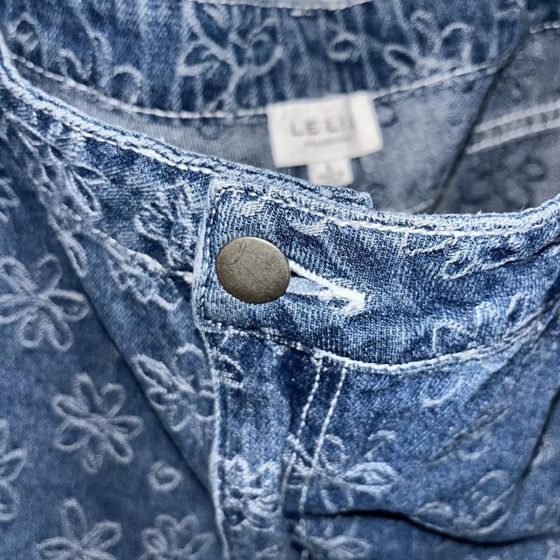 Le Lis Collection Women’s High Waist Jeans Size Large Embroidered Flower Denim