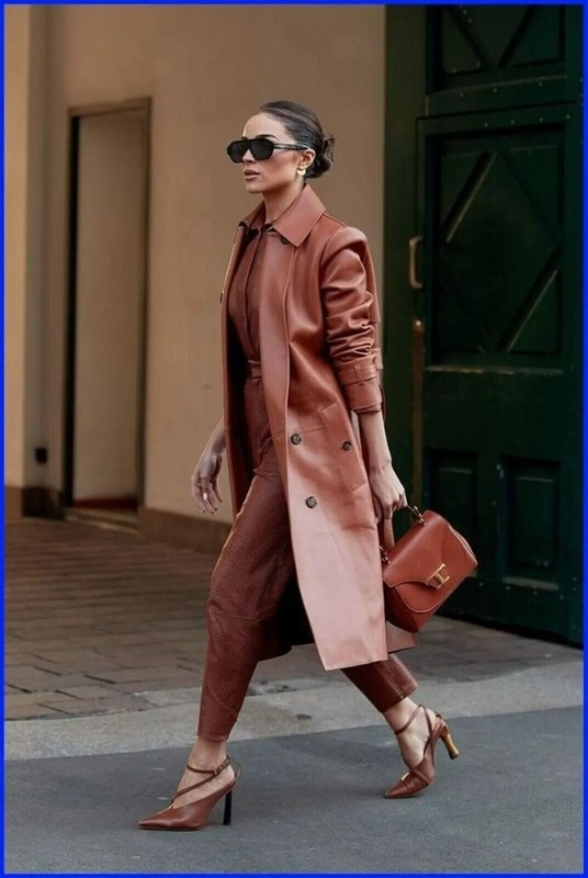 Leather Coat Women Handmade Stylish Trench Coat Lambskin Leather Coat S M L XL