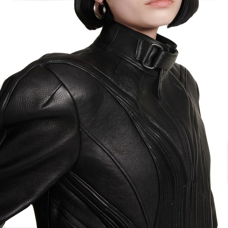 Leatherviz Women's 100% Genuine High Quality Lambskin Leather Cropped MotoJacket