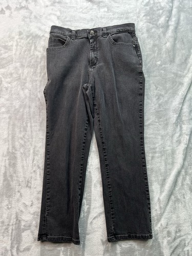 Lee Relaxed Fit Womens Sz 6 S Petite Designer Black Jeans Straight Ladies Casual