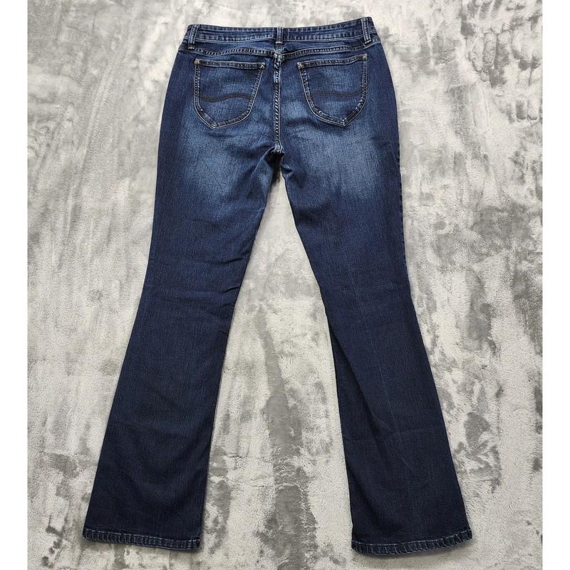 Lee Riders Jeans Womens 12 Blue Mid Rise Bootcut Stretch Denim Dark Wash Casual