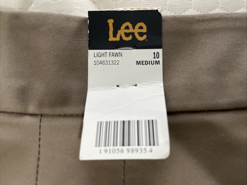 Lee Secretly Shapes Pants SZ 10 MEDIUM Straight Leg Light Fawn Regular Fit