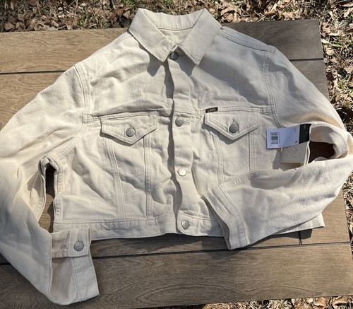 LEE Vintage Modern Series Denim Cotton Blend Cream Jean Jacket Women’s Size XL
