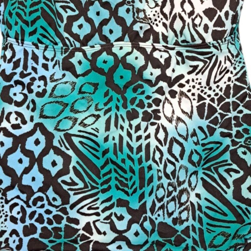 Leilani Women's Tankini Top Animal Print Blue Travel Vacation Beach Top Sz 6