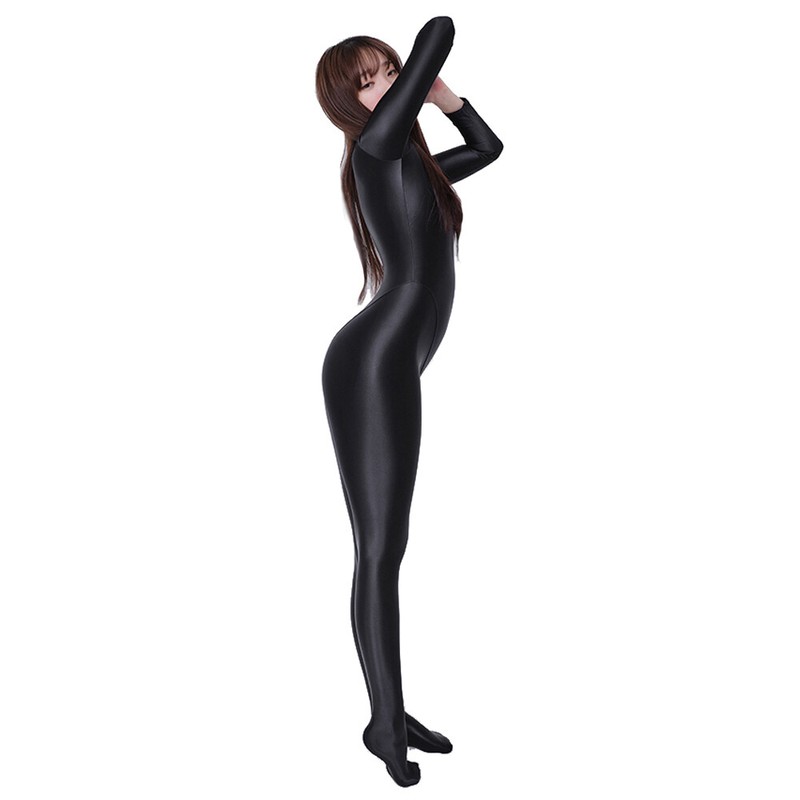LEOHEX Lady Men Glossy Shiny Glitter Leotard Bodysuit Fitness Overalls Jumpsuit