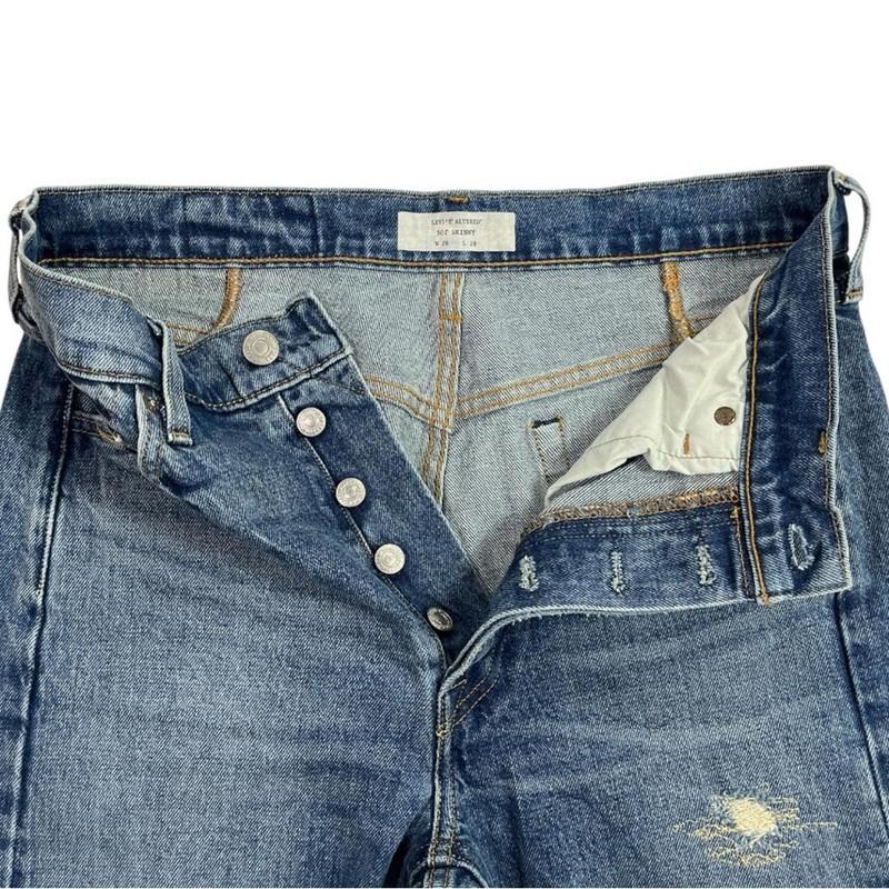 Levi's 501 Altered Skinny Jeans Women’s 28 X 28 In Moody Blues Wash