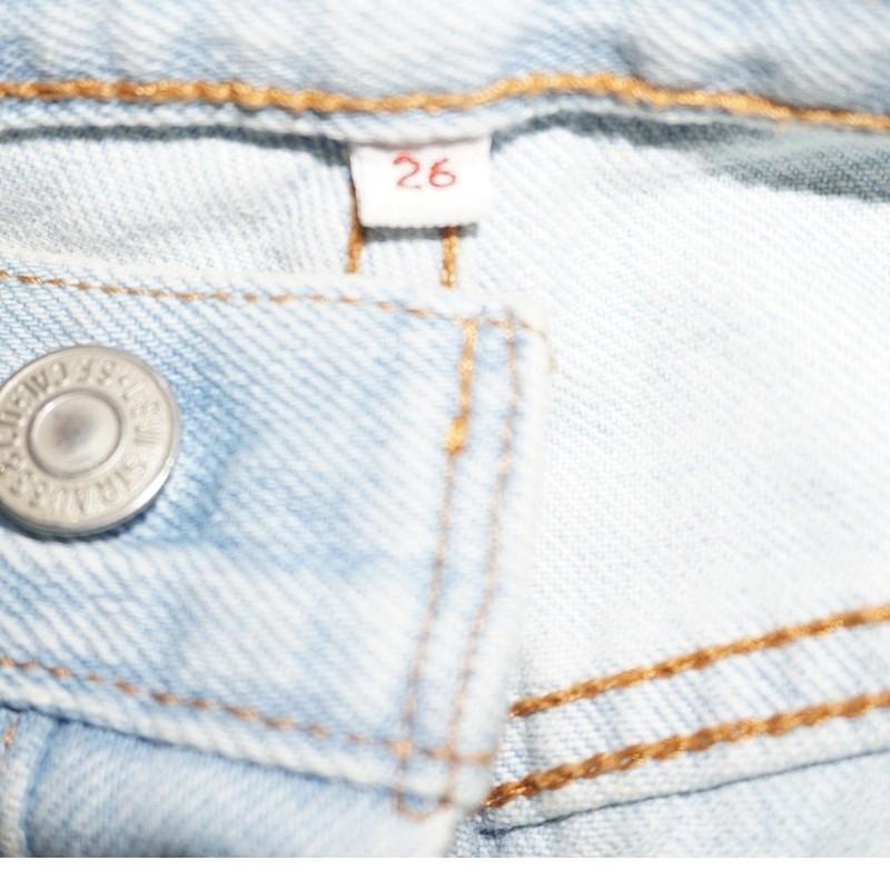 Levi’s 501 Distressed Light Wash Jeans Women’s 26 Raw Hem Vintage Straight Leg