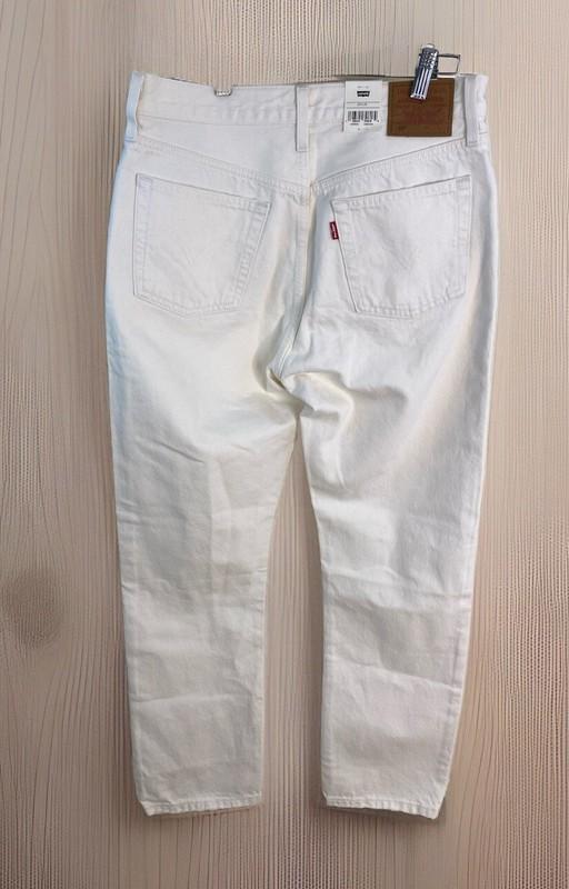 Levi's 501 Jeans Women's 29x28 Cream Original Cropped Lightly Distressed NEW
