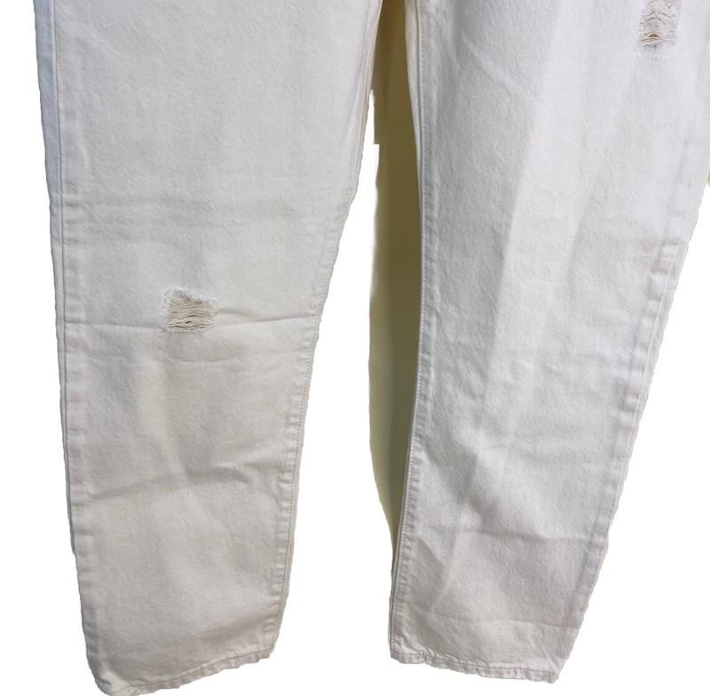 Levi's 501 Jeans Women's 29x28 Cream Original Cropped Lightly Distressed NEW