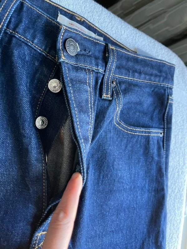 Levi's 501 Water Less Button Fly Jeans Dark Wash Straight Leg W29 L33 Women's