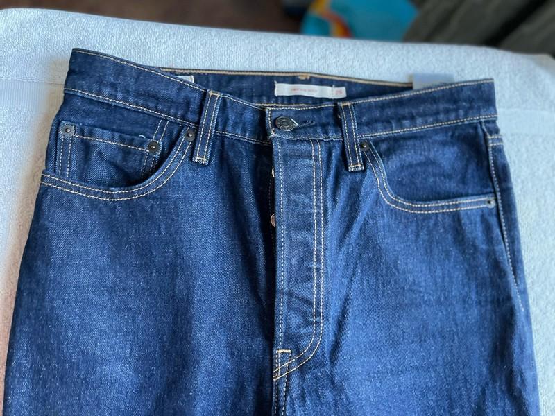 Levi's 501 Water Less Button Fly Jeans Dark Wash Straight Leg W29 L33 Women's