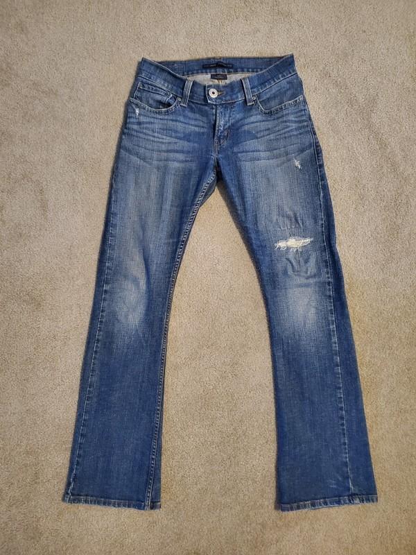 Levi's 542 Tilted Flare Low Rise Jeans Size 4 Flap Pockets VTG Y2K Distressed