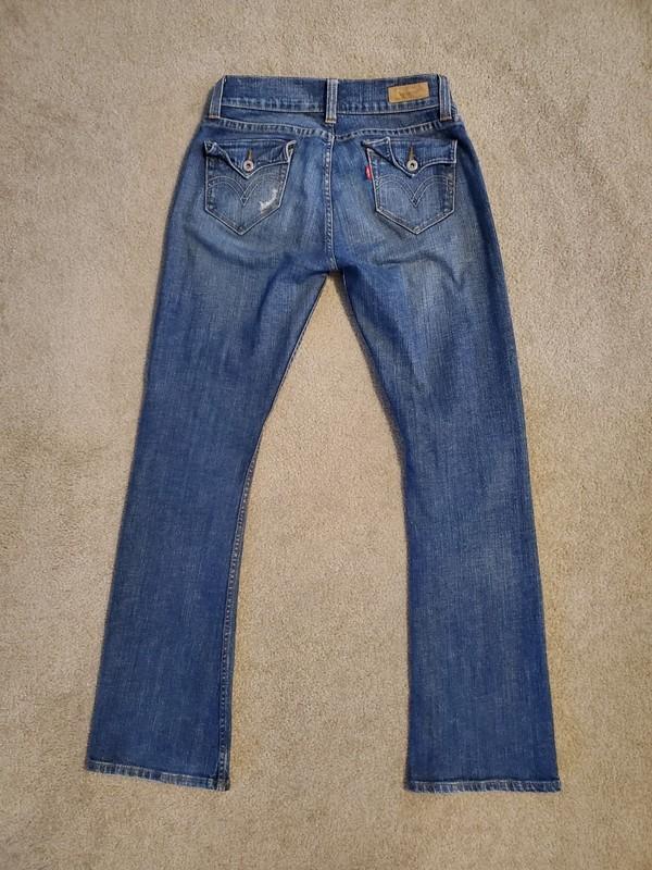Levi's 542 Tilted Flare Low Rise Jeans Size 4 Flap Pockets VTG Y2K Distressed