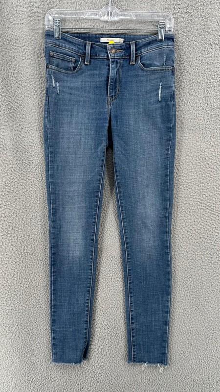 Levi's 711 Skinny Jeans Distressed Women's Size 27 Stretch Medium Wash 11060