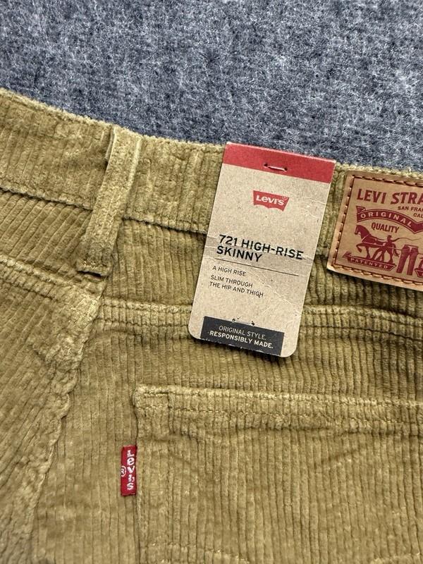 Levi's 721 High Rise Skinny Pants Women's 31x30 Corduroy Greenish Brown N311