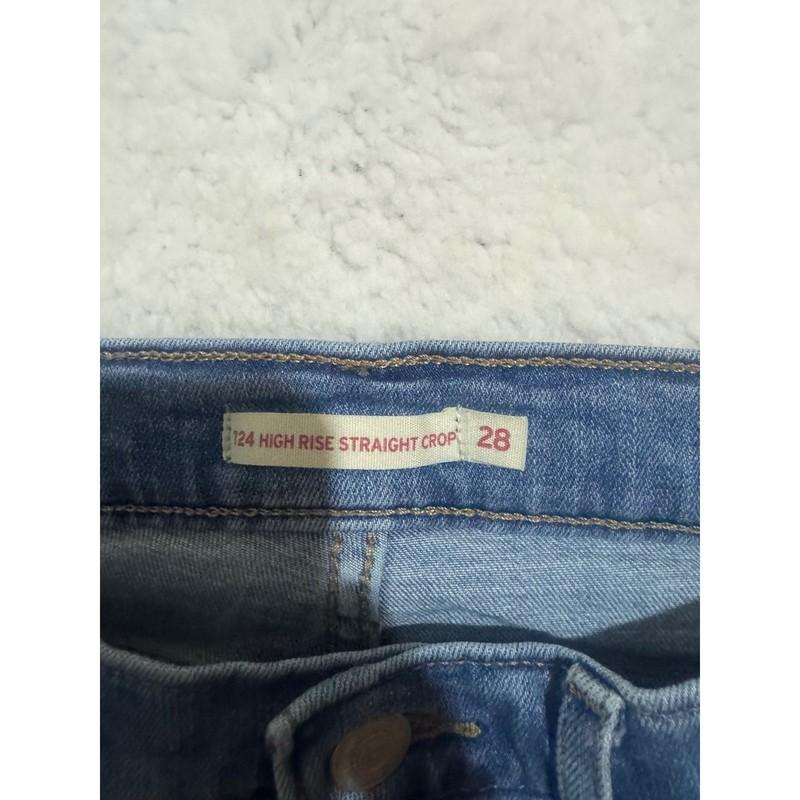 Levi's 724 High Rise Straight Crop Jeans Women's Size 28 Light Wash Denim