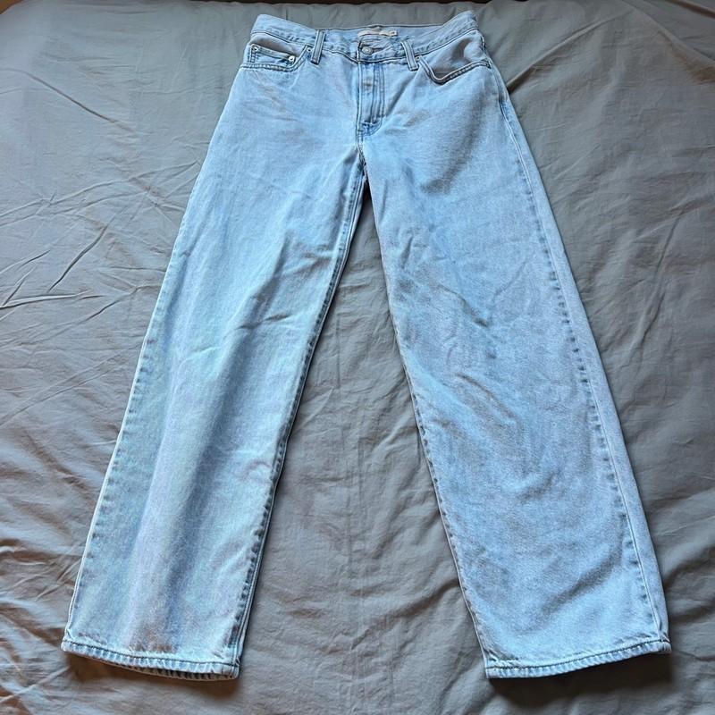 LEVI'S Baggy Dad Jeans Womens Size 26 Light Wash Denim High Waist Wide Leg Y2K