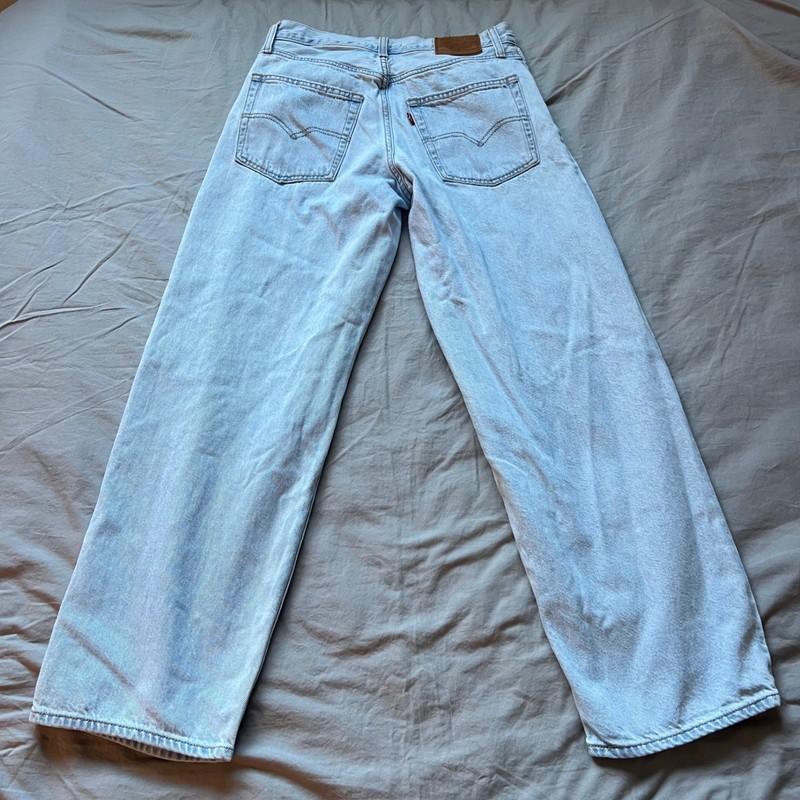 LEVI'S Baggy Dad Jeans Womens Size 26 Light Wash Denim High Waist Wide Leg Y2K
