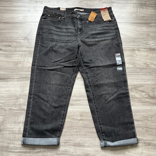 Levi's Boyfriend Womens Mid Rise Tapered Leg Gray Jeans plus Size 20W