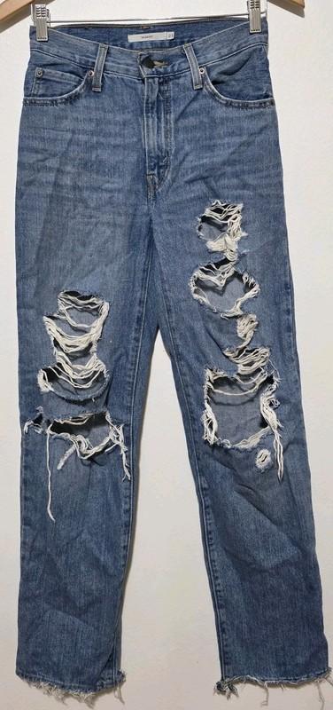 LEVI’S High Rise ‘94s Baggy Wide Leg Jeans Distressed Denim Women’s Sz 23 Grunge
