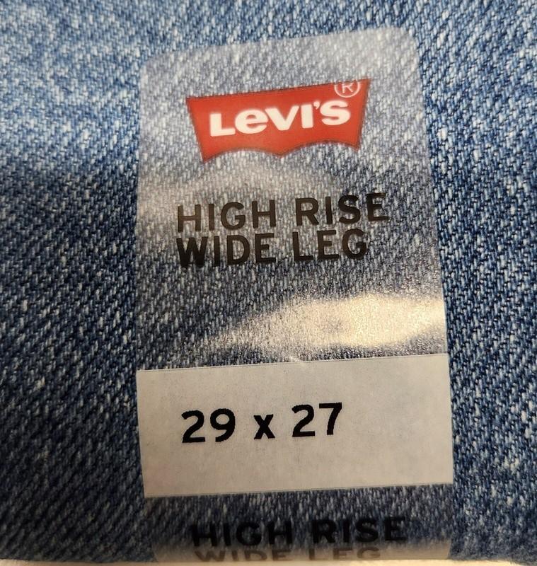 Levi's High Rise Wide Leg Ankle Jeans Summer Love In The Mist Blue Women's 29x27