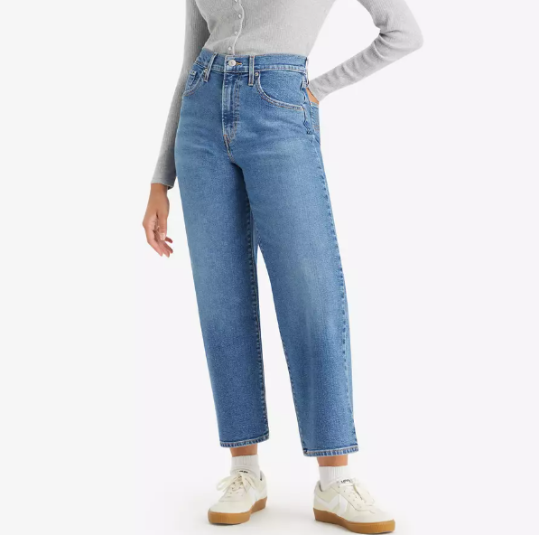 Levi's High Rise Wide Leg Ankle Jeans Summer Love in the Mist Blue Women's 29x27
