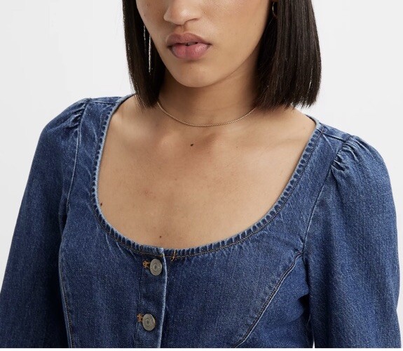 Levi’s LONG SLEEVE CORSET BLOUSE Small Slim Fit Women $79