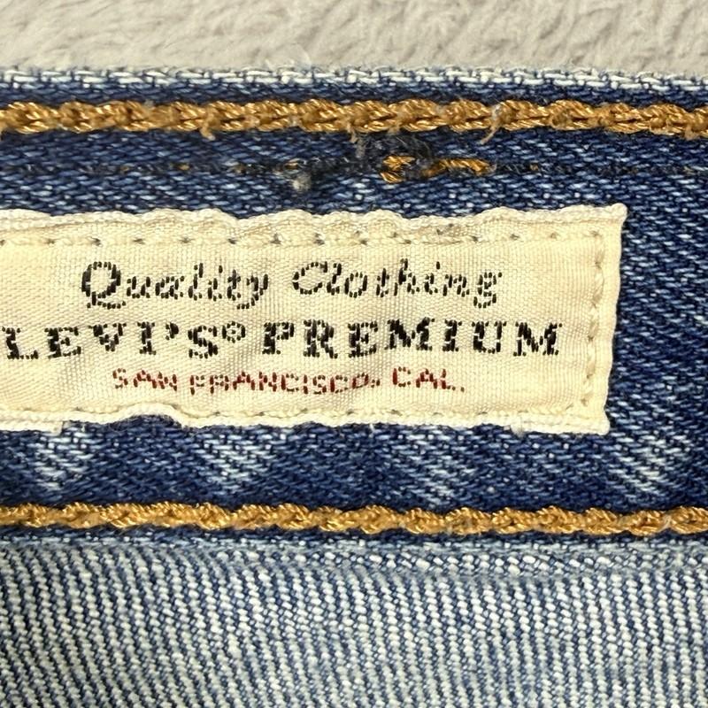 Levi's Premium Wedgie Straight Size 24 Jeans Button Fly Medium Wash Distressed