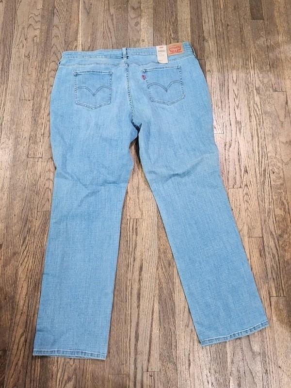 Levi's Size 22w X 30 Ins Women's 414 Classic Straight Breezy Sea Jeans