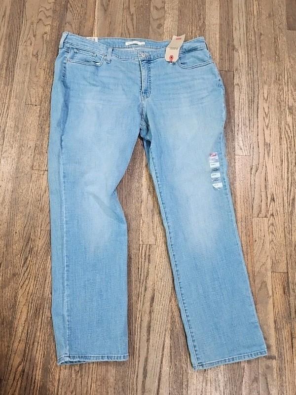 Levi's Size 22w X 30 Ins Women's 414 Classic Straight Breezy Sea Jeans