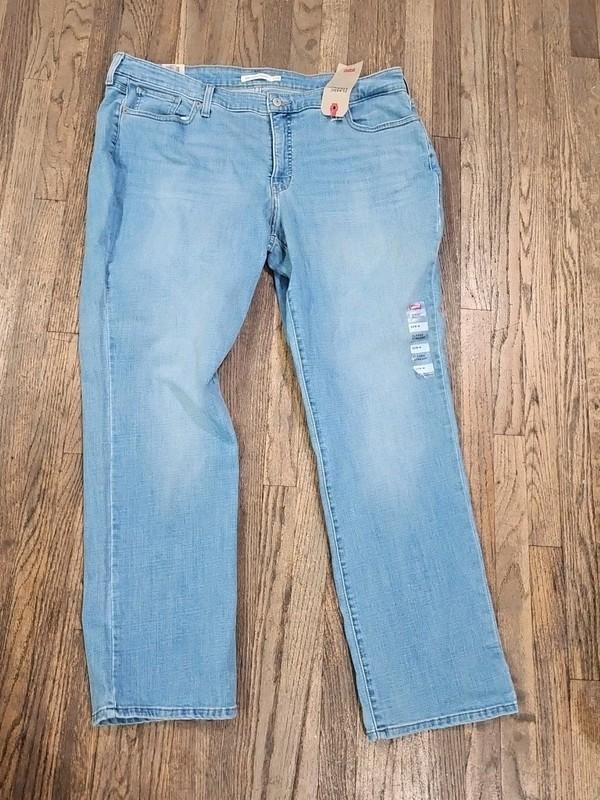 Levi's Size 22w X 30 Ins Women's 414 Classic Straight Breezy Sea Jeans