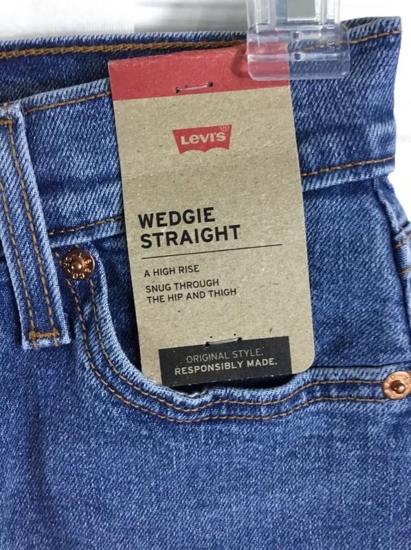 Levi's Wedgie Straight Jeans Womens 2 X Short 26x28 Blue High Rise Button Fly