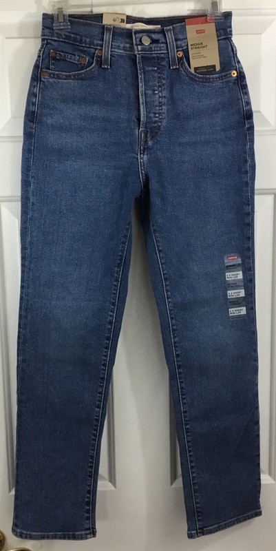 Levi's Wedgie Straight Jeans Womens 2 X Short 26x28 Blue High Rise Button Fly