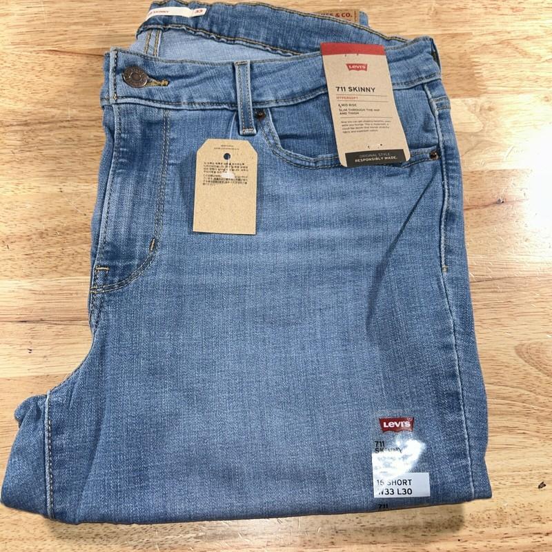 Levi's Women's 711 Skinny Jeans Color New Sheriff Med Wash 16 Short 33x30 NWT